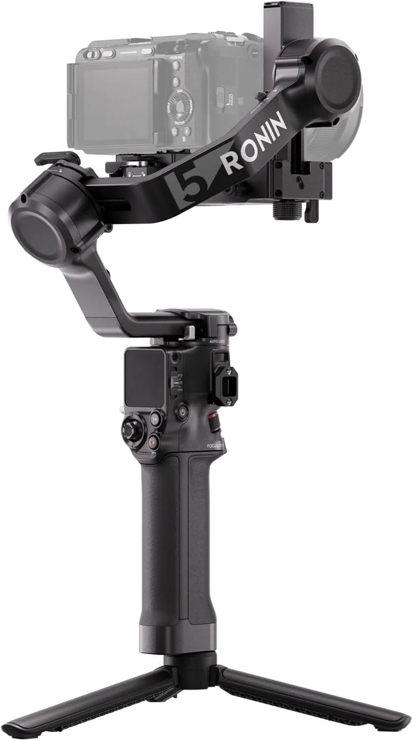 DJI RS 5, gimbalstabilisator voor Canon-/Sony-/Panasonic-/Nikon-/Fujifilm-camera's, fijnafstellingsknoppen, geautomatiseerde asvergrendelingen van de 2e generatie, nieuwe Z-asindicator