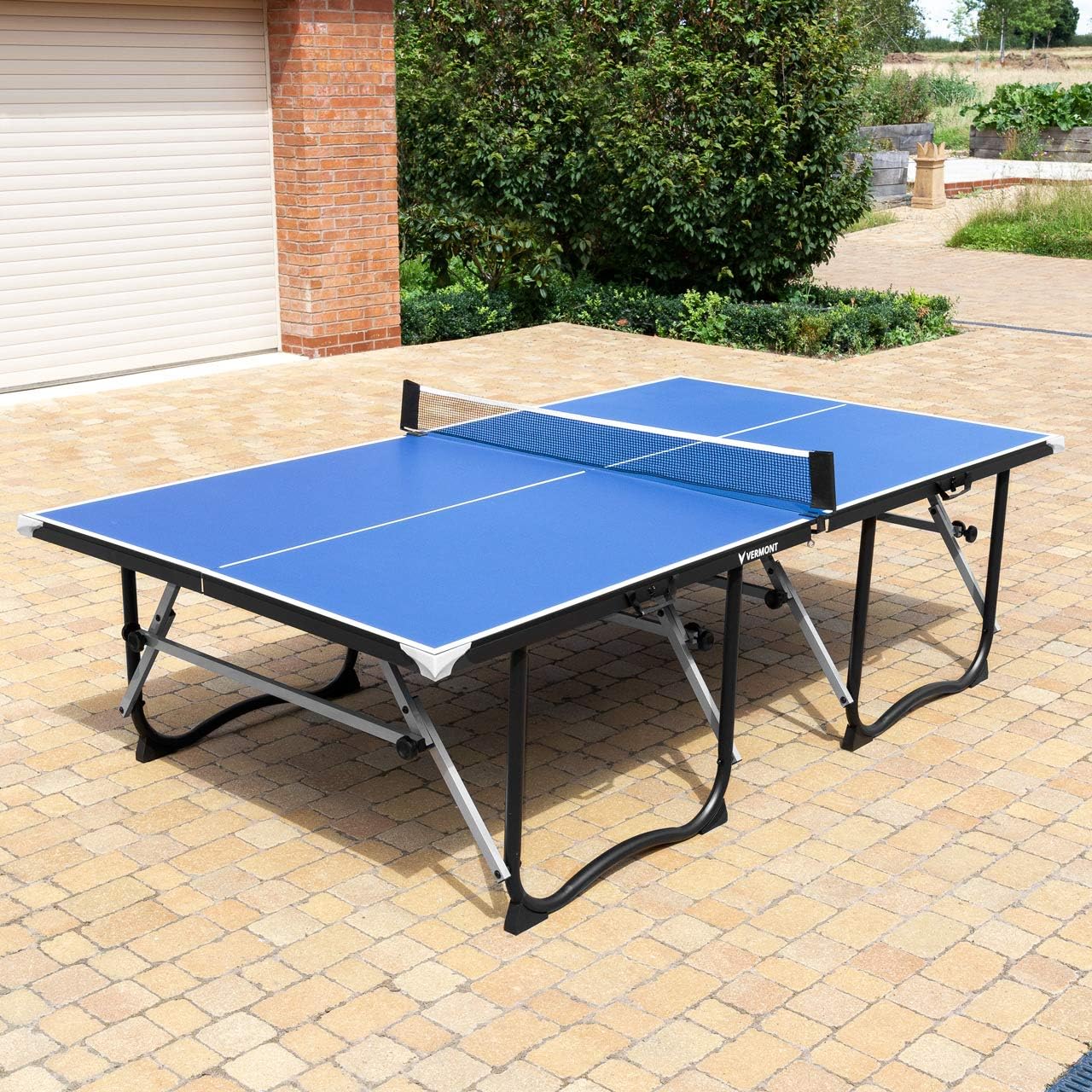 Vermont Opvouwbare tafeltennistafel – Premium draagbare pingpongtafel | 4-packopties | Tafeltennistafel met peddels en ballen (optioneel) | Tafeltennisuitrusting (alleen tafel)