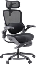 MUSSO E80 Muse FemmePosture™ Ergonomische bureaustoel voor vrouwen, 135 graden kanteling en 3D-lendensteun, 17 cm 4D-hoofdsteun, uittrekbare voetensteun, zitdiepte-/hoogteverstelling, aanpasbare(Zwart)