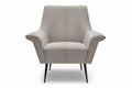 "Moderne fauteuil met metalen poten en comfortabele stof"
