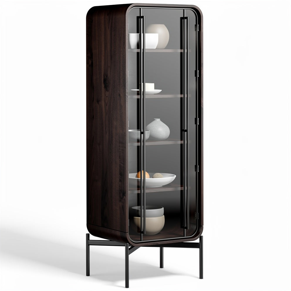 **Tijdloze Glas vitrinekast met Houten Frame**