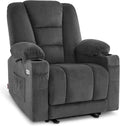 M MCombo Televisiestoel, elektrisch verstelbaar, relaxstoel met ligfunctie, tv-stoel met massage en warmtefunctie, USB en bekerhouder, woonkamer (stof, beige)(stof/Donkergrijs)