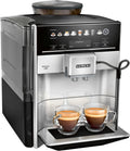 Siemens Volautomatische koffiemachine EQ.6 plus s300 TE653501DE, voor vele koffiespecialiteiten, melkopschuimmondstuk, keramische molen, dubbele kopfunctie, antikalk, automatische stoomreiniging, 1500 W, zilver, grijs(volautomatische koffiemachine)