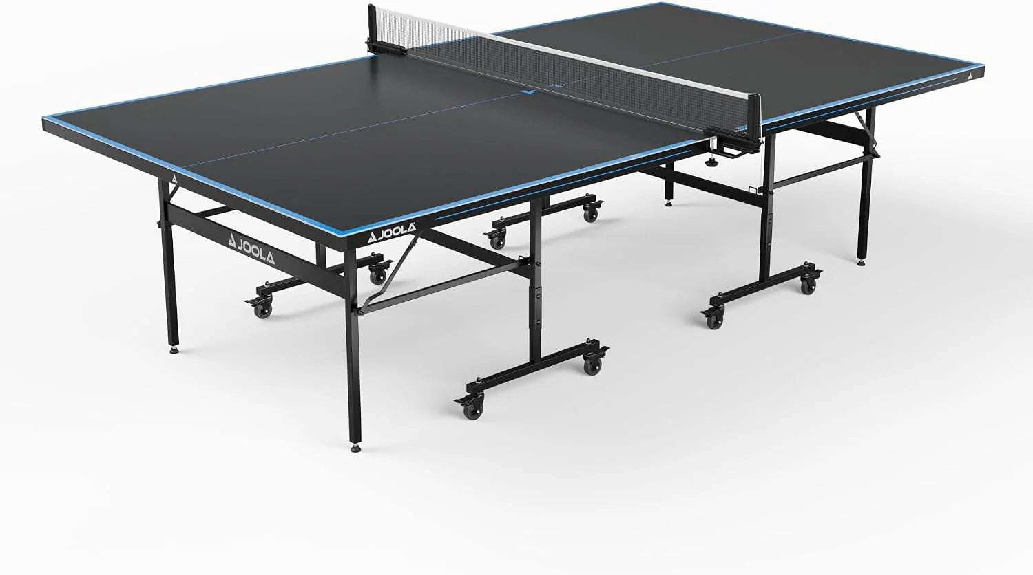 JOOLA Tafeltennistafel Outdoor J100A - professionele tafeltennistafel 4 mm aluminium weerbestendig inklapbaar, antraciet/blauw, 274 x 152,5 x 76 cm