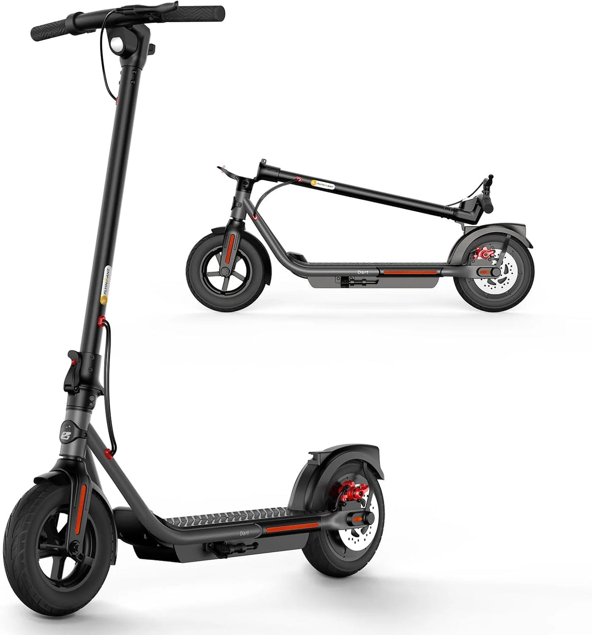 Elektrische step voor volwassenen, e scooter, 32 km lang bereik, Max Speed 15 MPH, dubbel remsysteem, 10 inch pneumatisch en solide banden, draagbaar en opvouwbaar