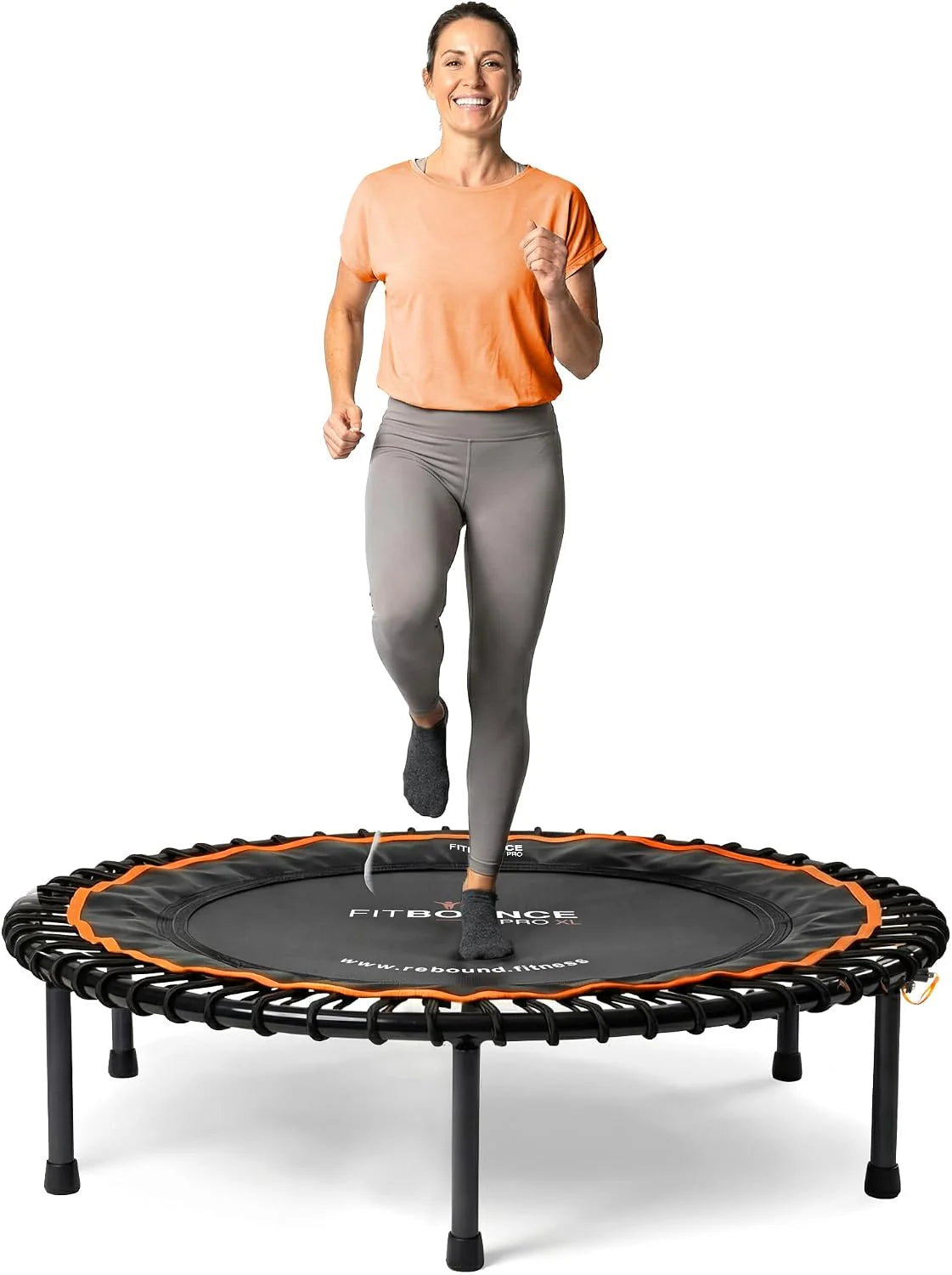 Fit Bounce Pro XL Rebounder Mini-trampoline met elastisch touw, apparaat voor cardiovasculaire training, inclusief dvd en opbergtas.