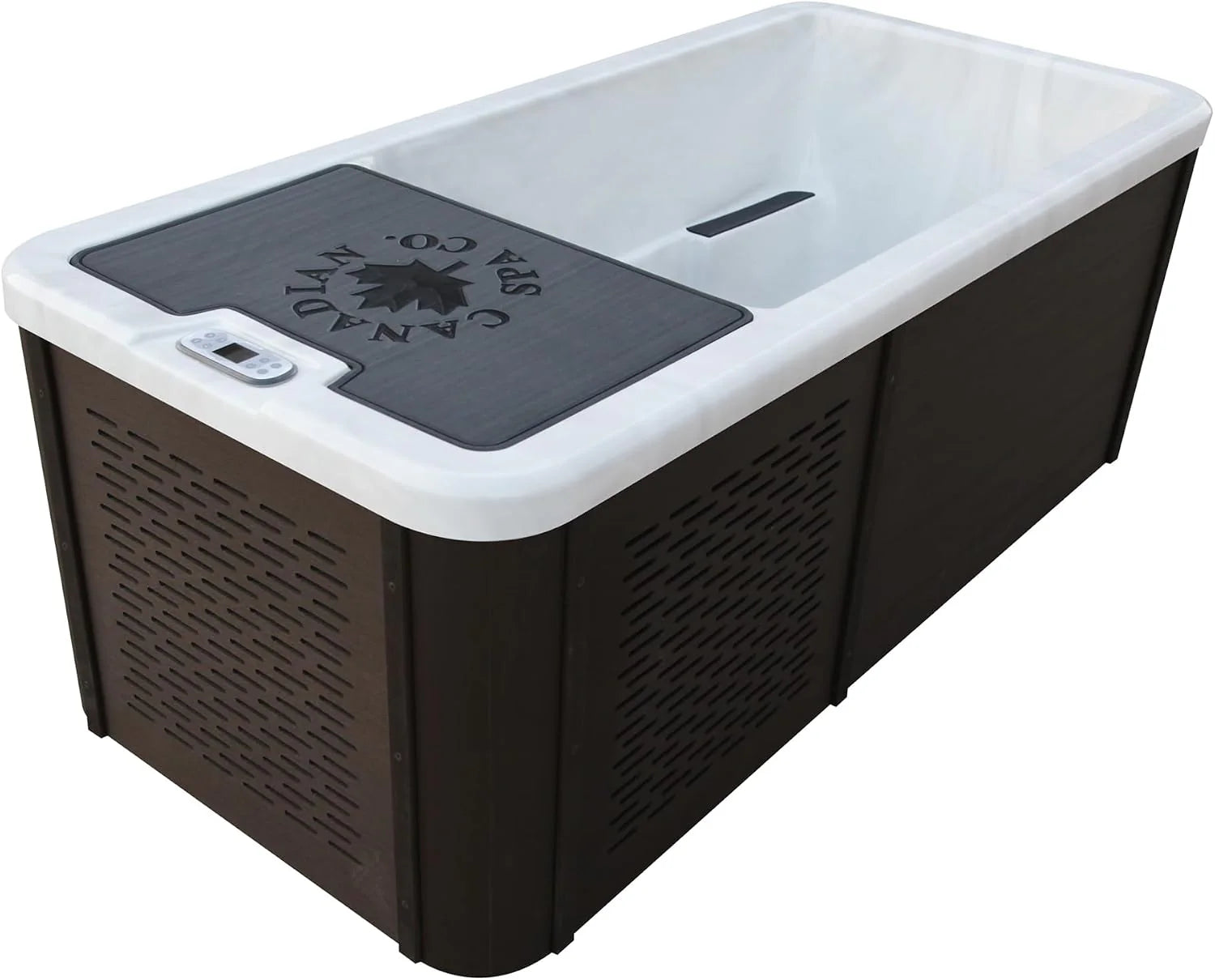 CANADESE SPA CO. Chill Therapy Spa, buitenspa winterhard, 1 persoon, spa voor koudetherapie, temperatuur tot 5 graden, geen ijs nodig, incl. trapje(Zwart)