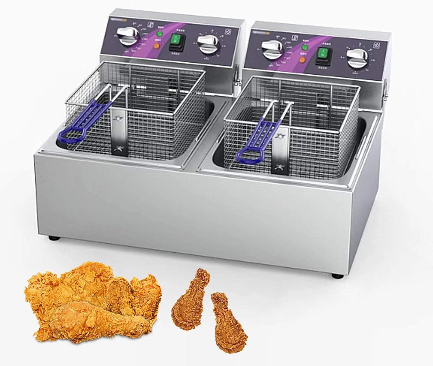 Commerciële Elektrische Frituurpan Voor Thuisgebruik, Met Timer, Temperatuurregeling En Grote Capaciteit Voor Het Frituren Van Friet, Kip En Meer.,28 * 46 * 37.3cm(57*46*30.5cm)