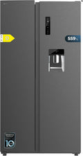 Cecotec Bolero CoolMarket SBS 562 Inox D koelkast 559 liter hoogte 90 cm breedte klasse D Multi Air Flow System Total No Frost Motor Inverter Plus(Donker/Klasse D)
